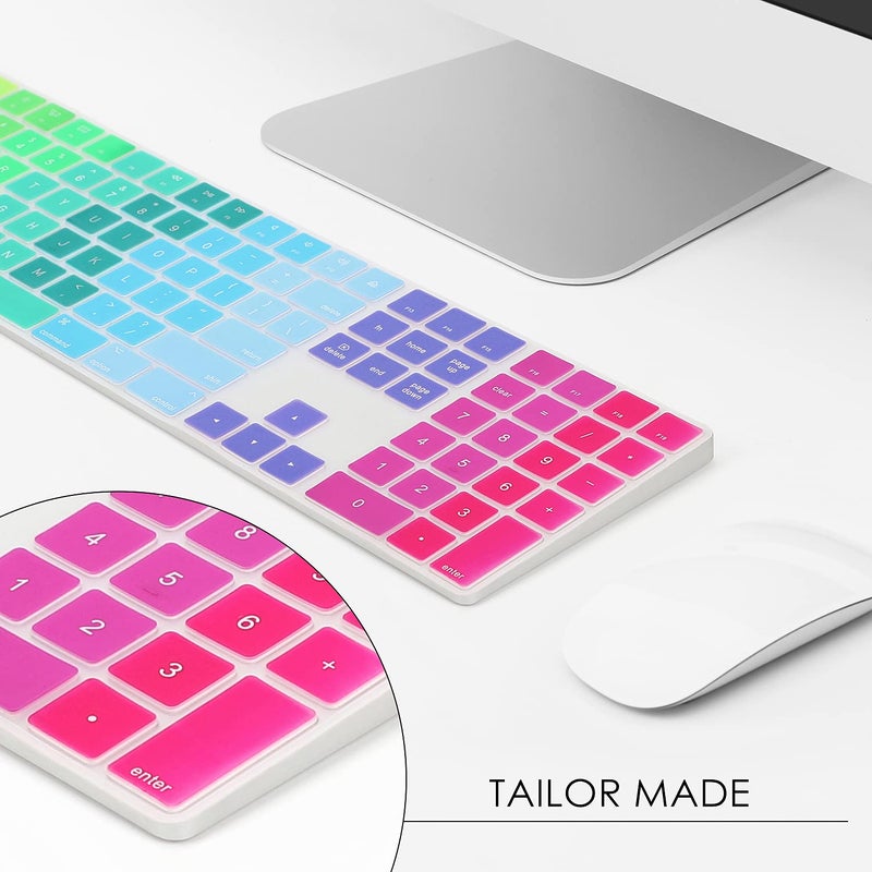 Allinside Rainbow Cover for Apple iMac Magic Wireless Keyboard with Numeric Keypad MQ052LL/A A1843 US Layout - Image 3